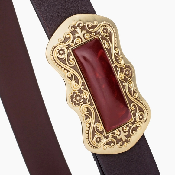 Chico's Limited Edition Large Buckle Leather Belt - Picture 2 of 3